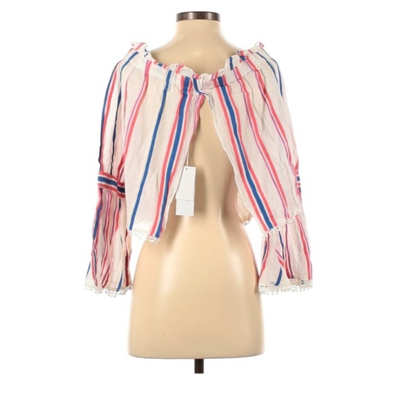 NWT Anthropologie Red Carter Off the Shoulder Top - Picture 4 of 10